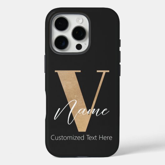 Coques Case-Mate iPhone Monogramme moderne Initiale V & Nom Personnalisé (Verso)