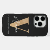 Coques Case-Mate iPhone Monogramme moderne Initiale V & Nom Personnalisé (Verso (horizontal))