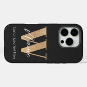 Coques Case-Mate iPhone Monogramme Moderne Initiale W & Nom Personnalisé (Verso (horizontal))
