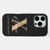 Coques Case-Mate iPhone Monogramme Moderne Initiale X & Nom Personnalisé (Verso (horizontal))