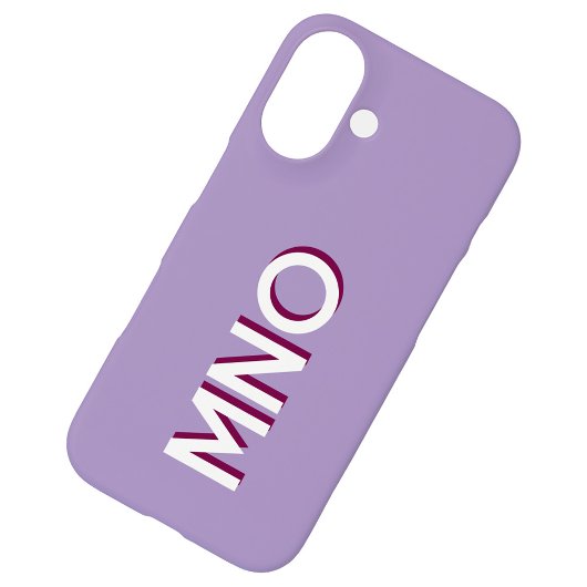 Coques Case-Mate iPhone Monogramme moderne Lilac initial ombre portée