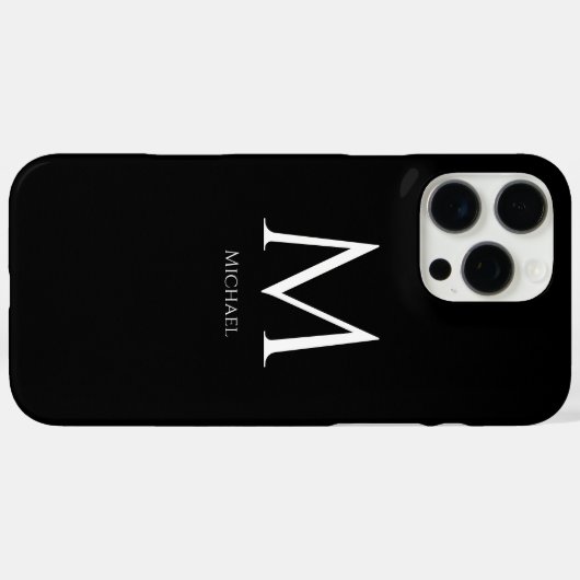 Coques Case-Mate iPhone Monogramme moderne minimal (Verso (horizontal))