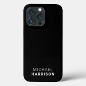 Coques Case-Mate iPhone Monogramme moderne minimal noir (Verso)