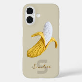 Coques Case-Mate iPhone Monogramme moderne minimal Nom Crochet Banana (Verso)
