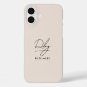 Coques Case-Mate iPhone Monogramme Moderne Minimal Stylish Signature Scrip (Verso)