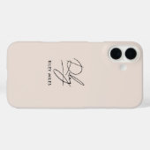 Coques Case-Mate iPhone Monogramme Moderne Minimal Stylish Signature Scrip (Verso (horizontal))