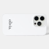 Coques Case-Mate iPhone Monogramme moderne minimaliste blanc (Verso (horizontal))
