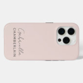 Coques Case-Mate iPhone Monogramme moderne minimaliste rose (Verso (horizontal))