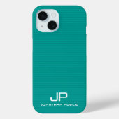 Coques Case-Mate iPhone Monogramme moderne Modèle Turquoise Bleu Vert rayu (Verso)