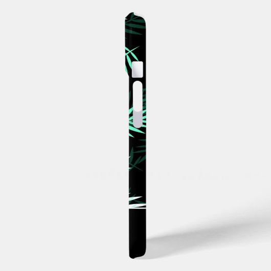 Coques Case-Mate iPhone Monogramme moderne Motif Feuille vert (Verso / Gauche)