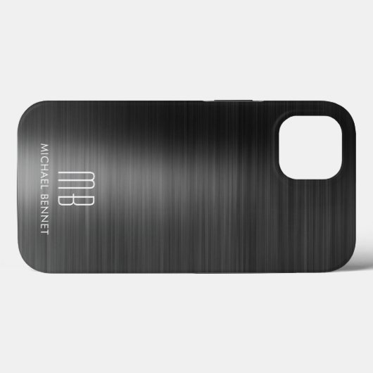 Coques Case-Mate iPhone Monogramme moderne noir (Verso (horizontal))