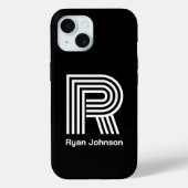 Coques Case-Mate iPhone Monogramme moderne noir (Verso)