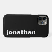 Coques Case-Mate iPhone Monogramme Moderne Noir (Dos (Horizontal))