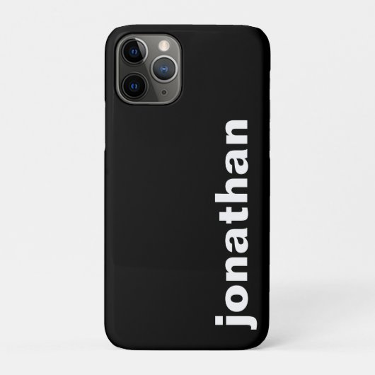 Coques Case-Mate iPhone Monogramme Moderne Noir (Dos)