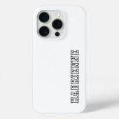 Coques Case-Mate iPhone Monogramme Moderne Noir Blanc Contour Nom (Verso)