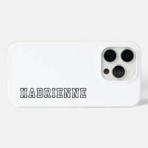 Coque iPhone 15 Pro Monogramme Moderne Noir Blanc Contour Nom