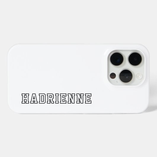 Coques Case-Mate iPhone Monogramme Moderne Noir Blanc Contour Nom (Verso (horizontal))