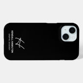 Coques Case-Mate iPhone Monogramme moderne Noir Chic professionnel (Verso (horizontal))