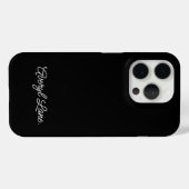 Coques Case-Mate iPhone Monogramme moderne Noir Script élégant Nom (Verso (horizontal))