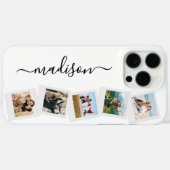 Coques Case-Mate iPhone Monogramme moderne Nom 5 Collage photo (Verso (horizontal))
