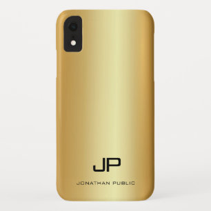 Case-Mate iPhone Case Monogramme moderne Nom Elegant Gold Look Modèle