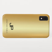 Coques Case-Mate iPhone Monogramme moderne Nom Elegant Gold Look Modèle (Dos (Horizontal))