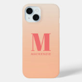 Coques Case-Mate iPhone Monogramme moderne Nom initial Turquoise Aqua Grad (Verso)