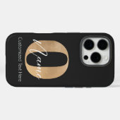 Coques Case-Mate iPhone Monogramme moderne O & Nom initial Personnalisé (Verso (horizontal))