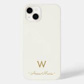 Coques Case-Mate iPhone Monogramme Moderne Or Écriture Script (Verso)