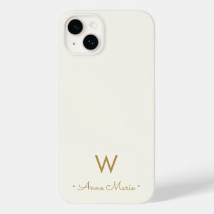 Coque Pour iPhone 14 Plus Monogramme Moderne Or Écriture Script