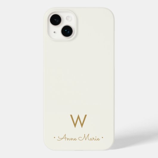 Coques Case-Mate iPhone Monogramme Moderne Or Écriture Script (Verso)