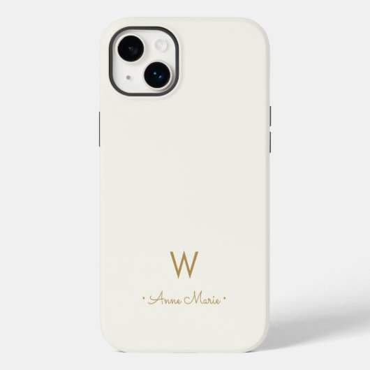 Coques Case-Mate iPhone Monogramme Moderne Or Écriture Script (Verso)