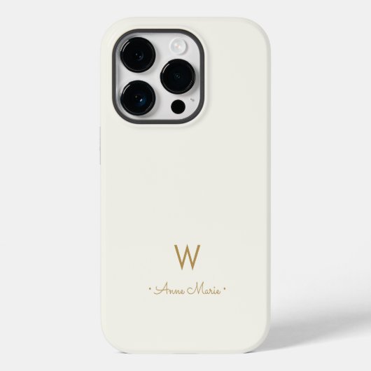 Coques Case-Mate iPhone Monogramme Moderne Or Écriture Script (Verso)
