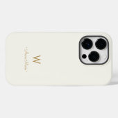 Coques Case-Mate iPhone Monogramme Moderne Or Écriture Script (Verso (horizontal))