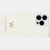 Coques Case-Mate iPhone Monogramme Moderne Or Ivoire Script (Verso (horizontal))