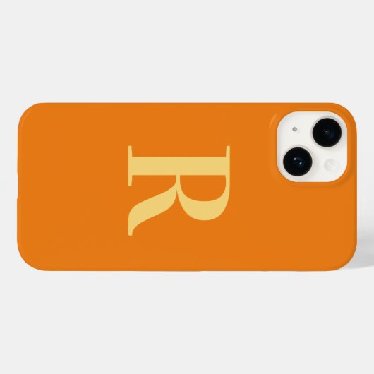 Coques Case-Mate iPhone Monogramme moderne Orange (Verso (horizontal))