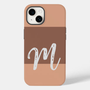 Coque Pour iPhone 14 Monogramme Moderne Peau Initiale Pastel