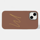Coques Case-Mate iPhone Monogramme Moderne Plaine Initiale Brown Couleur O (Verso (horizontal))