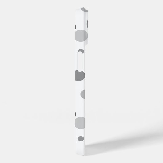 Coques Case-Mate iPhone Monogramme moderne Polka Point gris rose (Verso / Droite)