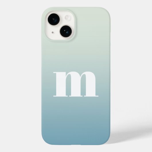 Coques Case-Mate iPhone Monogramme moderne Premier Turquoise Aqua Blue Gra (Verso)
