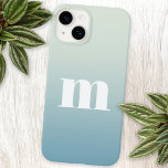 Coque Pour iPhone 14 Monogramme moderne Premier Turquoise Aqua Blue Gra<br><div class="desc">La typographie coque moderne minimaliste monogramme design initial qui peut être modifié pour personnaliser. Blanc sur un arrière - plan turquoise à gradient aqua.</div>