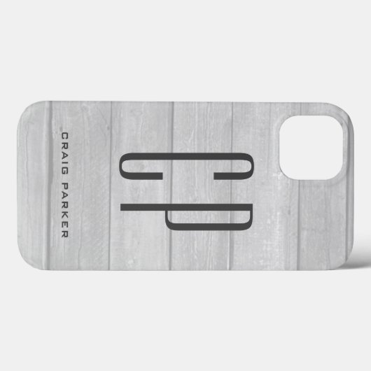 Coques Case-Mate iPhone Monogramme moderne Professional Gris clair (Verso (horizontal))