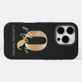 Coques Case-Mate iPhone Monogramme moderne Q & Nom initial Personnalisé (Verso (horizontal))