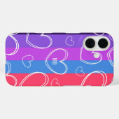 Coques Case-Mate iPhone Monogramme Moderne Rayure Amour Cœur Féminin (Verso (horizontal))
