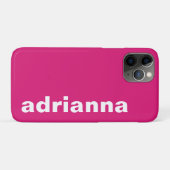 Coques Case-Mate iPhone Monogramme Moderne Rose Chaud (Dos (Horizontal))