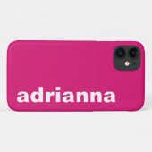 Coques Case-Mate iPhone Monogramme Moderne Rose Chaud (Dos (Horizontal))