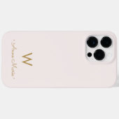 Coques Case-Mate iPhone Monogramme Moderne Rose Doré Script (Verso (horizontal))