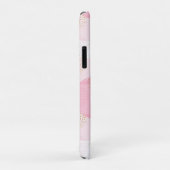 Coques Case-Mate iPhone Monogramme Moderne Rose Pailleté Personnalisé (Dos/Droite)