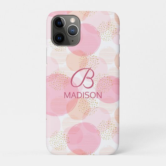 Coques Case-Mate iPhone Monogramme moderne rose Parties scintillant fille (Dos)