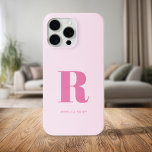 Coque iPhone 15 Pro Max Monogramme moderne rose simple<br><div class="desc">Boîtier Téléphonique Monogramme Initiale Simple Et Moderne. Créez votre propre coque iphone personnalisé avec un nom initial personnalisé.</div>